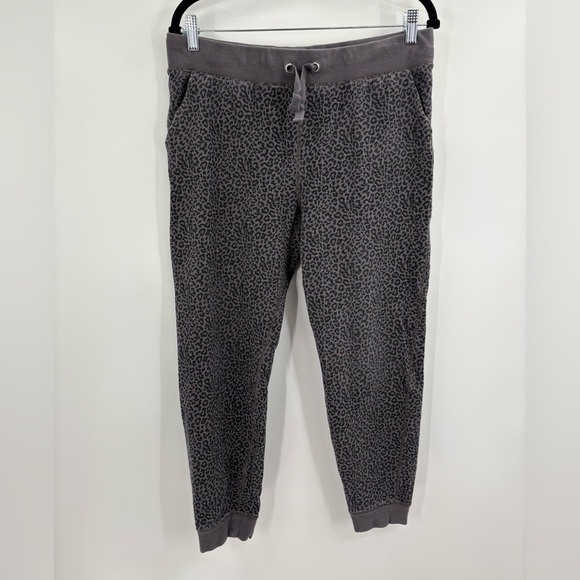 J.Crew Factory Leopard Print Terry Joggers cotton Sweatpants Size Large - Picture 1 of 15